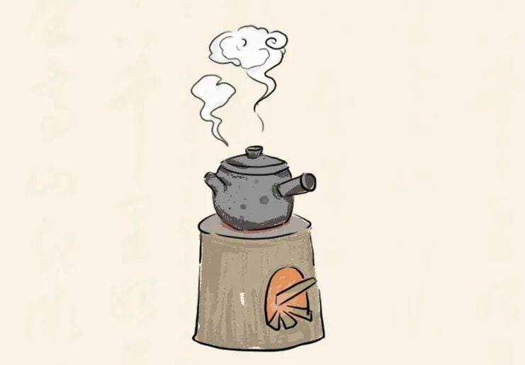 An illustration of simmering Chinese medicine